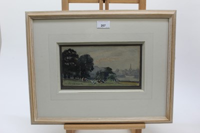 Lot 207 - Evelyn Green (early 20th century) watercolour 'By the Serpentine'