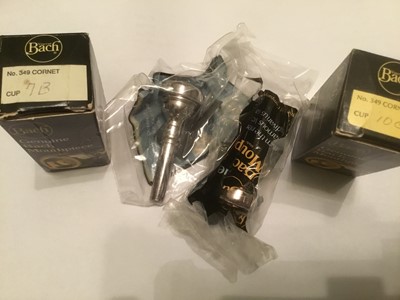 Lot 48 - Bach 349 10C cornet mouthpiece, together with 349 7B cornet mouthpiece, both boxed, new. (2)