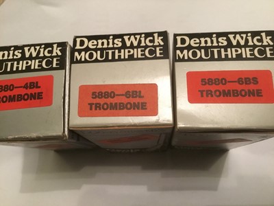 Lot 55 - Three Denis Wick trombone mouthpieces - 6BS, 6BL, 4BL, all boxed and new