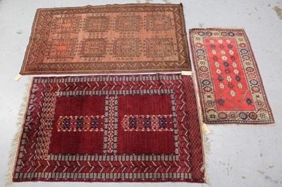 Lot 863 - Pakistani Bokhara Ensi design rug 191 x 121cm two others