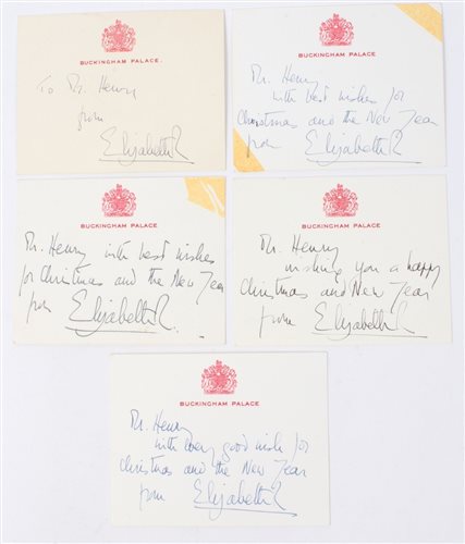 Lot 46 - HM Queen Elizabeth II - five handwritten...