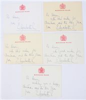 Lot 47 - HM Queen Elizabeth II - five handwritten...