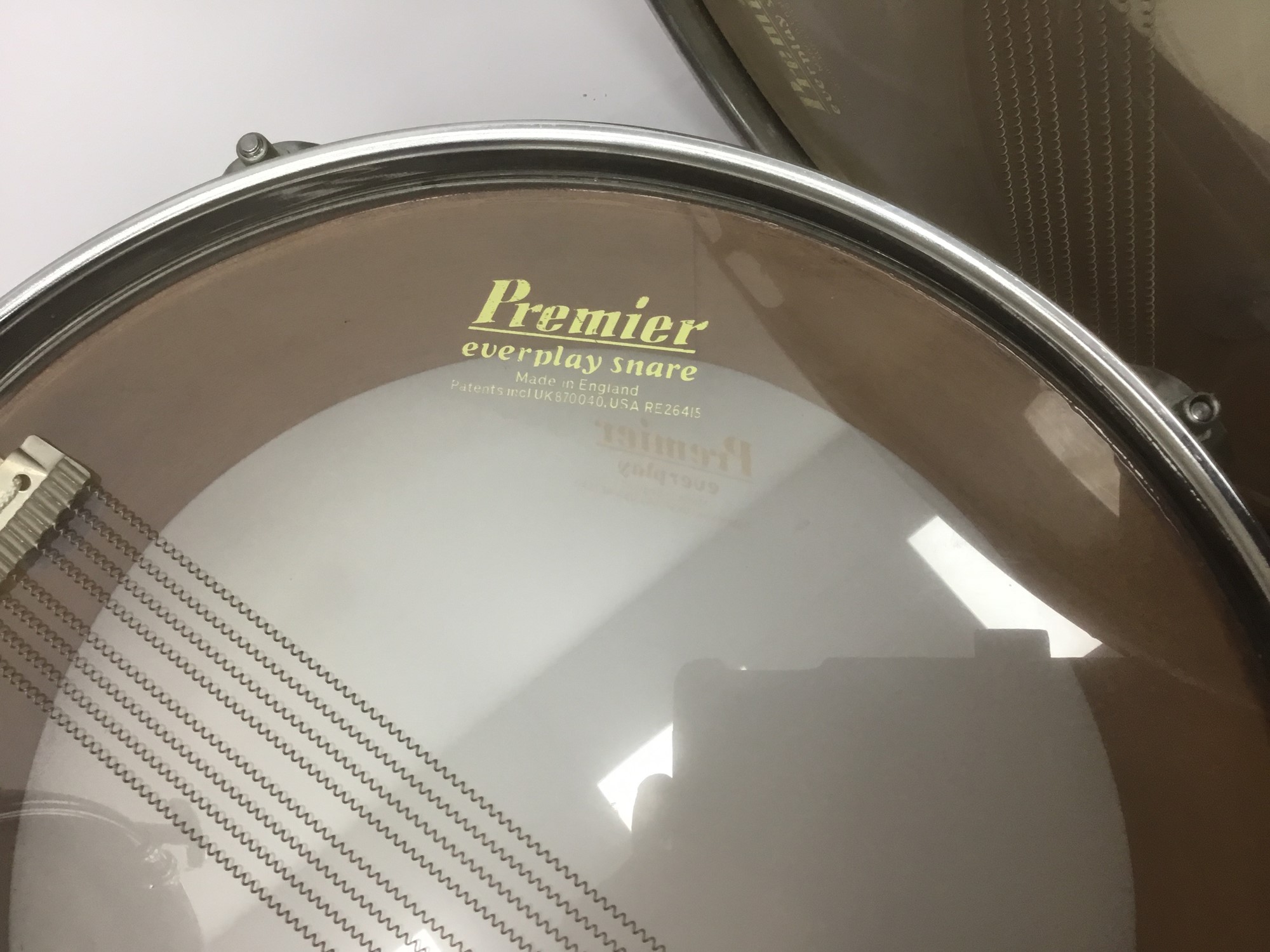 Lot 71 Two Premier snare drums, Beverley bass drum