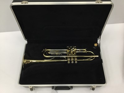 Lot 74 - Blessing brass trumpet, serial number 498357, together with 7C mouthpiece, in case, as new condition