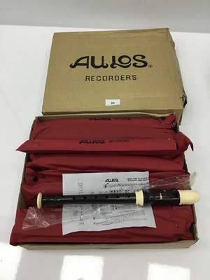 Lot 80 - 18 Aulos soprano recorders, model 103N all cased and as new