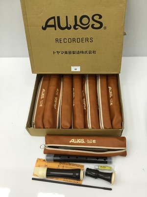 Lot 82 - Eight Auros alto recorders, model 209A, all cased and as new