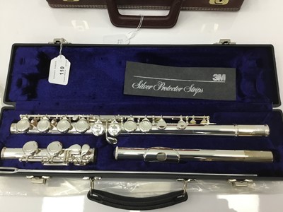 Lot 110 - Earlham silvered flute, cased, as new condition, together with Rudall Carte / Boosey and Hawkes clarinet, cased. (2)