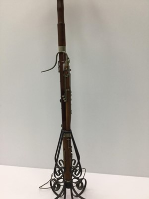 Lot 123 - Quirky standard lamp, adapted from a bassoon (requires rewiring)