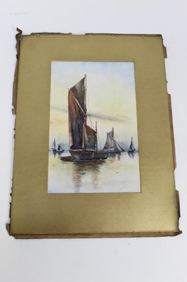 Lot 194 - Group of 19th and 20th century marine drawings and watercolours to include works by J. W. Grier, 1950s watercolours of H.M.S. Belfast and Ocean and others, all unframed (13)