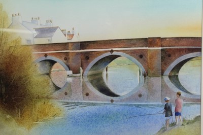 Lot 229 - Anthony E. Wells, pair of watercolours - Orwell Oak and Brantham Bridge, signed, in glazed frames, 37cm x 48cm
