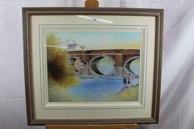 Lot 229 - Anthony E. Wells, pair of watercolours - Orwell Oak and Brantham Bridge, signed, in glazed frames, 37cm x 48cm