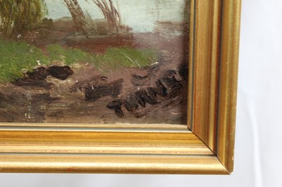Lot 231 - Flemish School, late 19th century, oil on canvas - cattle grazing, in gilt frame, 60cm x 101cm
