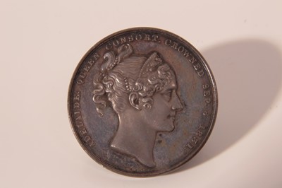 Lot 378 - G.B. - Silver Medallion, Coronation of William IV 1831 Obv. bust right William the Fourth Crowned September 8 1831 Rev: bust right Diademed Adelaide Queen Consort etc. by W. Lyon (diameter 33mm) to...