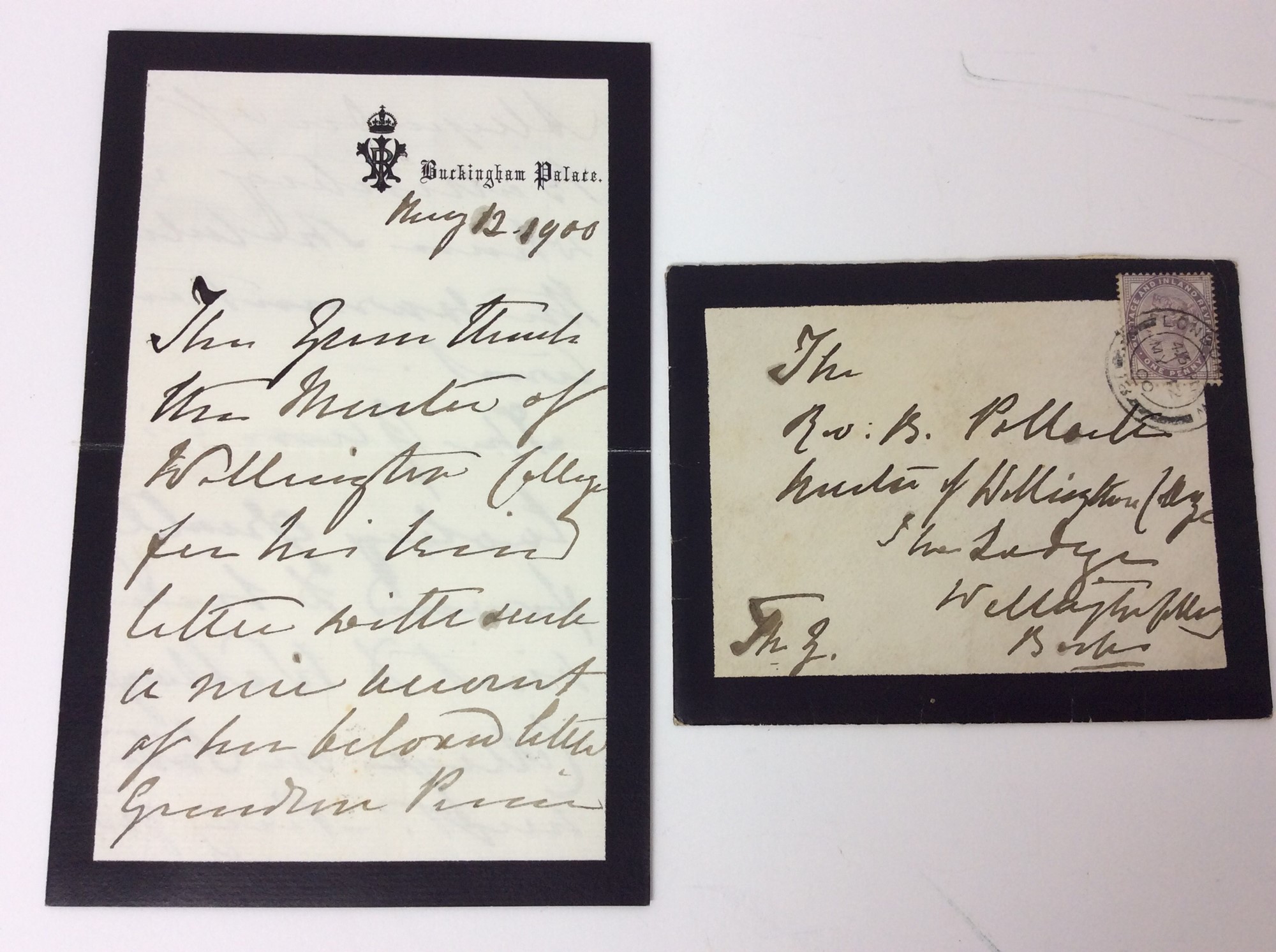 Handwritten Letter From Queen Victoria Expressing Condolences For
