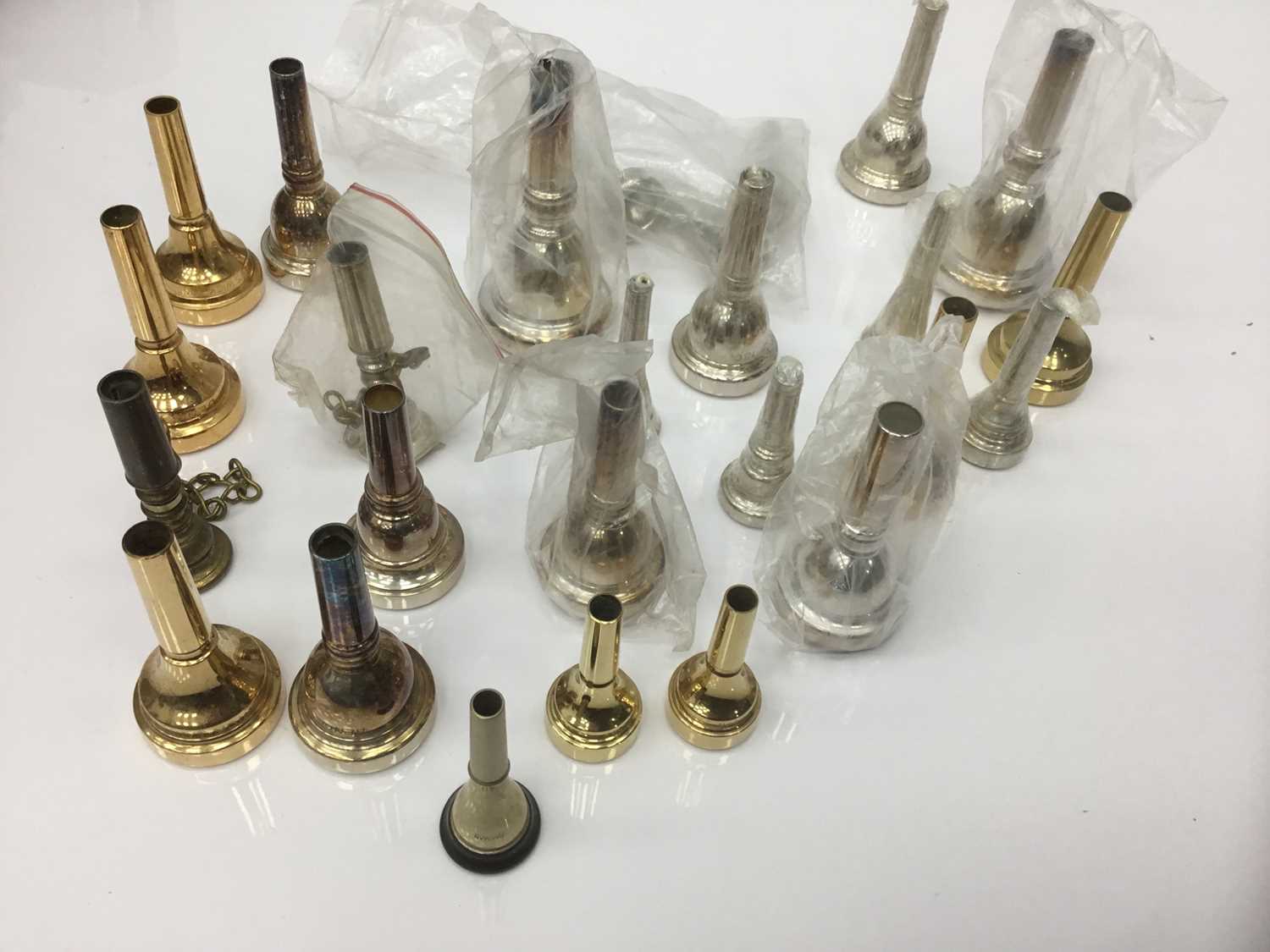 Lot 153 - Group of various brass instrument mouthpieces