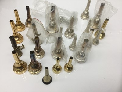 Lot 153 - Group of various brass instrument mouthpieces