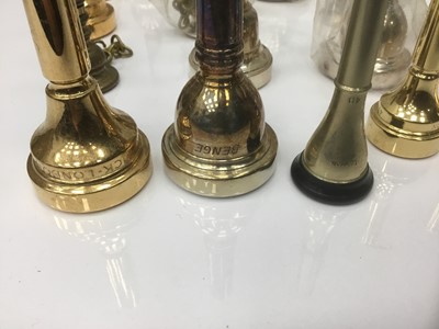 Lot 153 - Group of various brass instrument mouthpieces