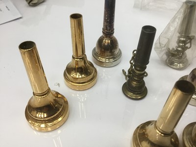 Lot 153 - Group of various brass instrument mouthpieces