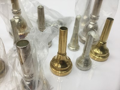 Lot 153 - Group of various brass instrument mouthpieces