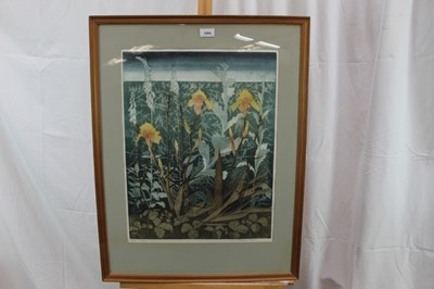 Lot 1095 - *Richard Bawden (1936) etching - Irises