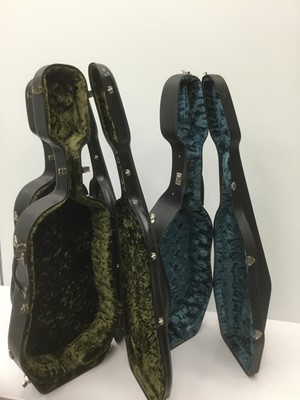 Lot 168 - Three full  size cello hard cases including one by Paxman, all with dirt to exterior and minor wear some rusting to metalwork