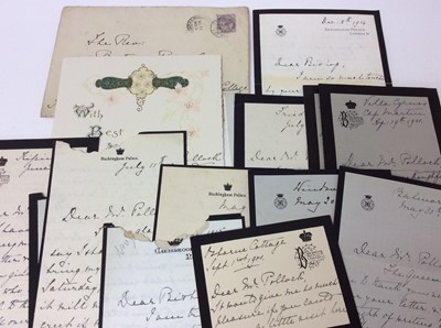Lot 76 - H.R.H. Princess Beatrice of Battenberg ( the fourth daughter of Queen Victoria and Prince Albert ) ( 1857-1944 ) , collection of 14 handwritten letters and cards from 1900 to 1922 to The Reverend B...