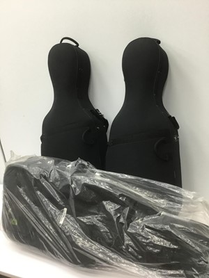 Lot 173 - Two Travelite cello padded gig bags together with four Guvnor gig bag