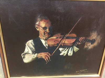 Lot 222 - Tom Tiffany oil painting "Maestro" original label 1975