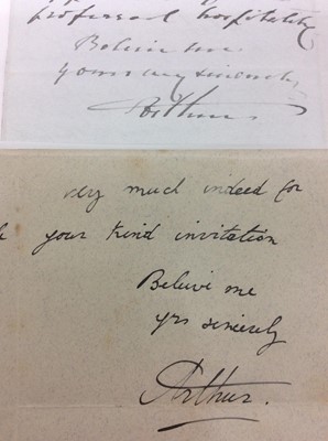 Lot 77 - H.R.H. Prince Arthur Duke of Connaught - two handwritten letters dated 1901 and 1911 to Reverend Bertram Pollock ,The Headmaster of Wellington College and later The Lord Bishop of Norwich ( 1863-19...