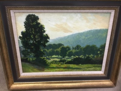 Lot 225 - George Charlton(1899-1979) oil on canvas laid down on board, pair of landscapes and another similar