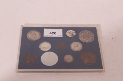 Lot 420 - G.B. - Edward VII 1905 seven coin set to include silver Half Crown, Florin, Shilling, Six Pence, Three Pence, bronze Penny, Half Penny & Farthing (N.B. condition generally VG to F, rare Half Crown...
