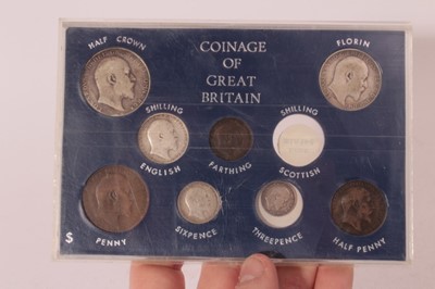 Lot 420 - G.B. - Edward VII 1905 seven coin set to include silver Half Crown, Florin, Shilling, Six Pence, Three Pence, bronze Penny, Half Penny & Farthing (N.B. condition generally VG to F, rare Half Crown...