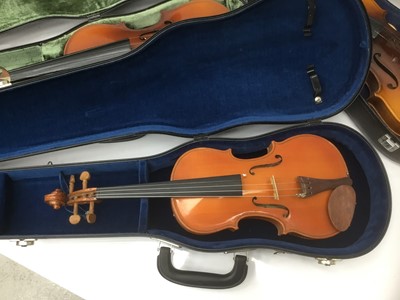 Lot 180 - Five 3/4 size student violins