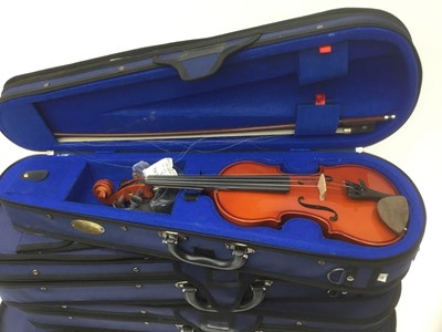 Lot 181 - Four Stentor student violins