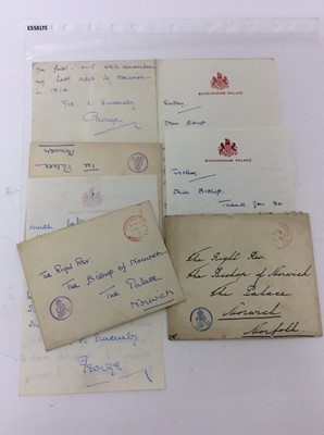 Lot 82 - H.R.H Prince George Duke of Kent , three 1920s handwritten letters written on Buckingham Palace headed paper to The Lord Bishop of Norwich, discussing various visits by the Orince to Norwich and th...