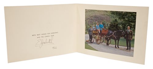 Lot 82 - HM Queen Elizabeth II - signed 1966 Christmas...