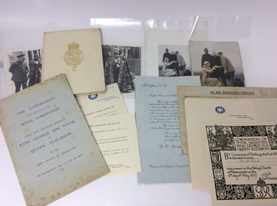 Lot 83 - The Coronation of T.M. King George VI and Queen Elizabeth , 12th May 1937, Royal summons requesting The Reverend Bertram Pollock The Bishop of Norwich to attend signed by The King and The Duke of N...