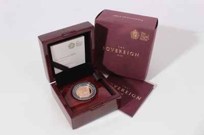 Lot 460 - G.B. - Royal Mint gold proof sovereign Elizabeth II 2020 in case of issue with Certificate of Authenticity (1 coin)