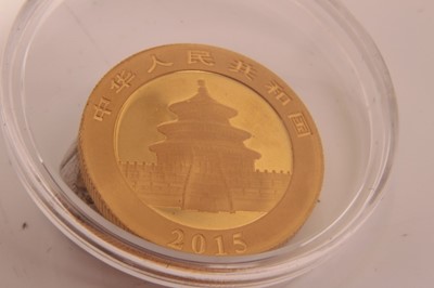 Lot 462 - China - Gold 200 Yen coin Rev - Panda 2015 (UNC) (1 coin)