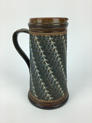 Lot 75 - Doulton Lambeth jug with loop handle, impressed marks to base, 23.5cm high