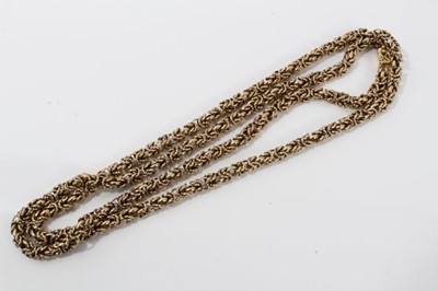Lot 129 - 9ct gold fancy link necklace London 1976