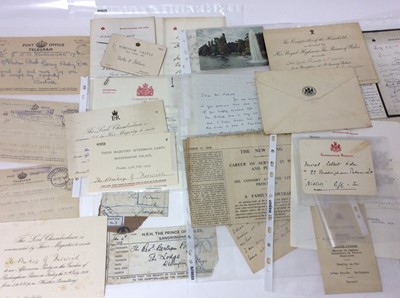 Lot 87 - The Right Reverend Bertram Pollock Lord Bishop of Norwich K.C.V.O.,D.D. - a collection of Royal invitations , letters and ephemera including telegrams from members of the Royal Family, letters from...