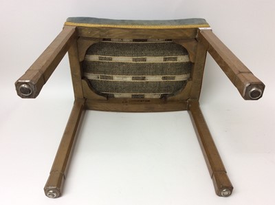 Lot 89 - The Coronation of H.M. Queen Elizabeth II , 2nd June 1953- limed oak Coronation stool with original blue velvet upholstery , stamps to underside - Provenance : Mrs Bertram Pollock the wife of the l...