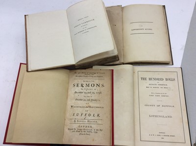 Lot 1307 - THE LOWESTOFT GUIDE (by a Lady) 6 plates, 1812, scarce, together with Druery - NOTICES OF GREAT YARMOUTH...INCLUDING THE HALF HUNDRED OF LOTHINGLAND IN SUFFOLK,1826, THE HUNDRED ROLLS translated by...