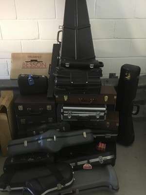 Lot 198 - Large quantity of brass and woodwind hard cases