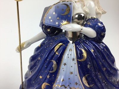 Lot 121 - Five Coalport limited edition figures - Venetian Masked Ball no 193 of 750, Moon no 1325 of 2500, The Wicked Lady no 390 of 7500, Ella no 1232 of 7500 and Carolyn no 880 of 750