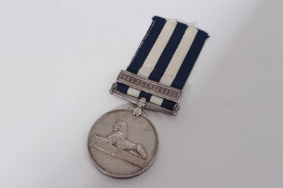 Lot 202 - Victorian Egypt medal (1882 - 89) with one clasp- Suakin 1885, named to E. J. Forrest. PTE. R.M. (some evidence of ghosting on the naming is visible)