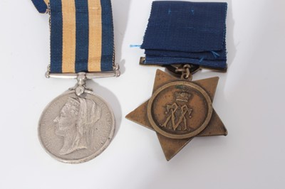 Lot 203 - Victorian Egypt medal pair, comprising Egypt medal (1882 - 89), with dated reverse, named to 3704. GUN. T. Mc. Kay. G/B. R.H.A. together with a Khedive's Star (1882) (2)