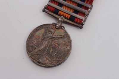 Lot 209 - Queen's South Africa medal with three clasps- Cape Colony, Orange Free State and Transvaal, named to 6217 Pte. W. McDonald. Derby. Regt.