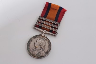 Lot 210 - Queen's South Africa medal with three clasps- Cape Colony, Transvaal and Wittebergen, named to 5229 Bomb: G. Deamer. 6th E. D. R.G.A.